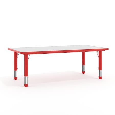 Flash Furniture Rectangle Activity Table, Plastic, Steel, Red YU-YCY-060-RECT-TBL-RED-GG